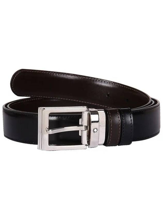 Classic Reversible Leather Belt Black - MONTBLANC - BALAAN 2