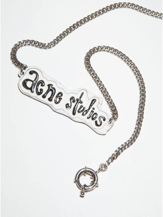 Logo Label Necklace Silver Grey - ACNE STUDIOS - BALAAN 3