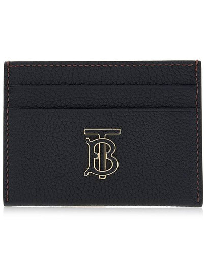 Grainy TB Logo Calfskin Card Wallet Black - BURBERRY - BALAAN 2