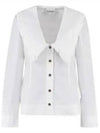 Women's Wide Collar Plunge Neck Cotton Shirt White - GANNI - BALAAN 2