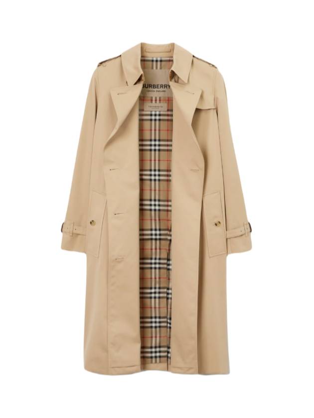 Kensington Heritage Cotton Trench Double Coat Beige - BURBERRY - BALAAN 4