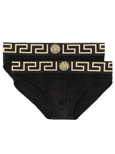 Men's Logo Banding Briefs 2 Pack Black - VERSACE - BALAAN 2