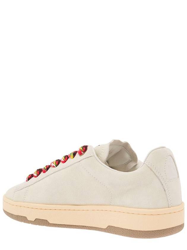 'Lite Curb' White Low Top Sneakers With Oversized Multicolor Laces In Leather Woman - LANVIN - BALAAN 3