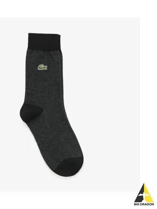 Men s Vertical Pin Stripe Gentleman Socks Black - LACOSTE - BALAAN 1