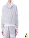 4 Bar Stripe Ripstop Zip-up Jacket Grey - THOM BROWNE - BALAAN 2