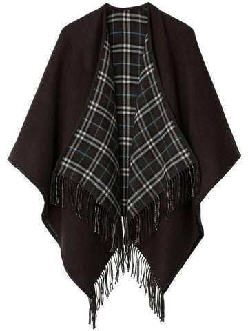 Reversible Wool Fringe Cape 8077900 - BURBERRY - BALAAN 1