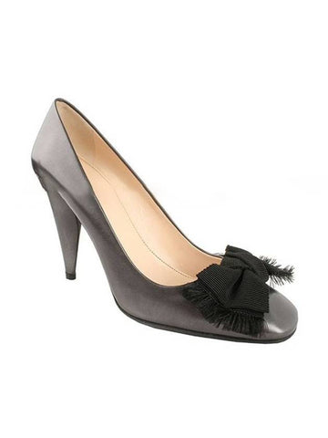 Bow Decoration Pumps Purple Pearl Grey - PRADA - BALAAN 1