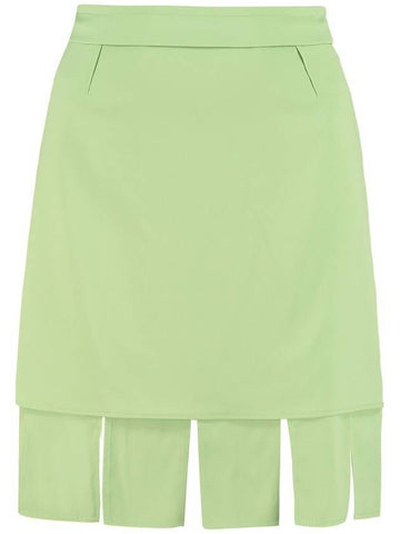 Pleated Hem H Line Skirt Green - BOTTEGA VENETA - BALAAN 1