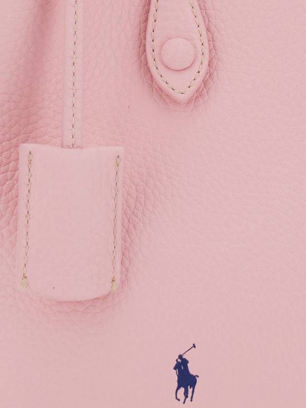 'Play' Pink Handbag With Removable Shoulder Strap And Pony Embroidery On The Front In Leather Woman - POLO RALPH LAUREN - BALAAN 3