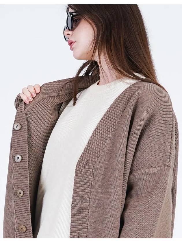 Hazy Over fit Y neck Cardigan Brown - CHANCE'S NOI - BALAAN 4