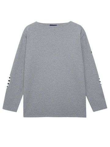 Gildo R Elbow Patch Plain Long Sleeve T-Shirt Grey - SAINT JAMES - BALAAN 1