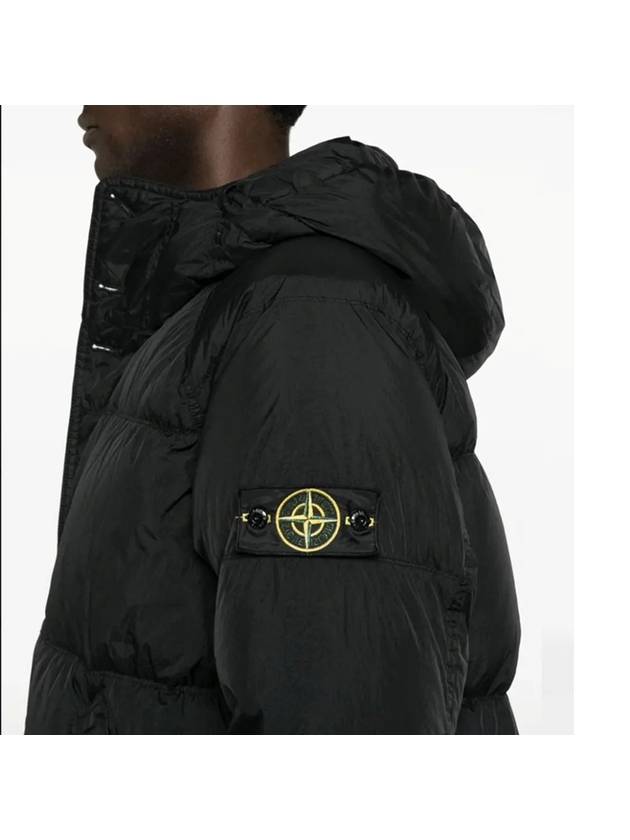 Men's Wappen Patch Crinkle Wraps Long Padding Black - STONE ISLAND - BALAAN 5