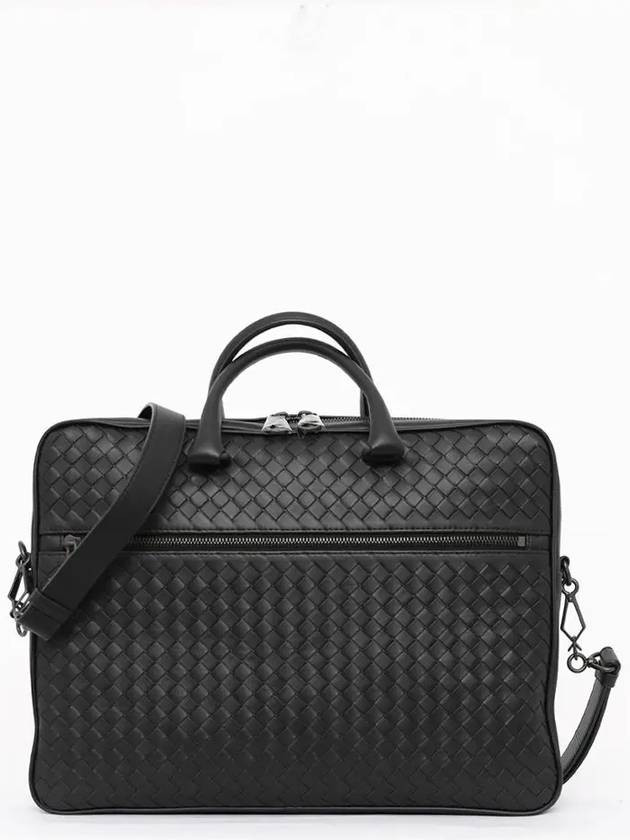 Intrecciato Calfskin Business Briefcases Black - BOTTEGA VENETA - BALAAN 2