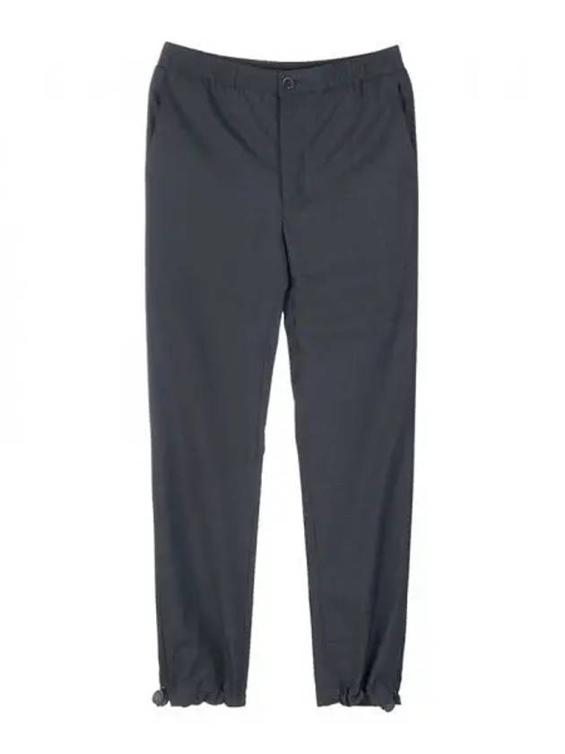 Plain Weave 4-Bar Elastic Waist Track Pants Dark Grey - THOM BROWNE - BALAAN 2