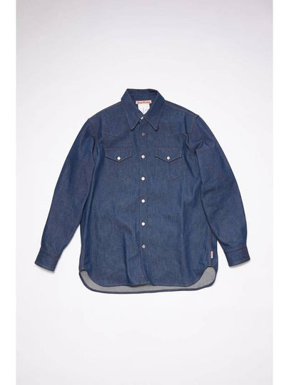 Button Up Denim Long Sleeve Shirt Blue - ACNE STUDIOS - BALAAN 2