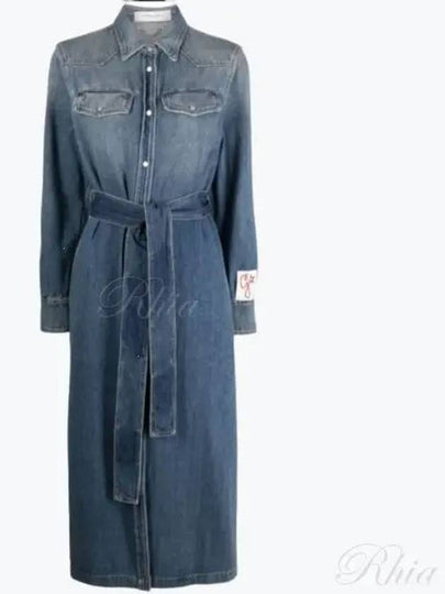 Women's Denim Shirt Long Dress Blue - GOLDEN GOOSE - BALAAN 2