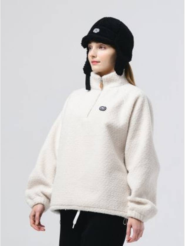 Thick Half Zip-up Overfit Poppy Ivory Sweatshirt DO6232SW13 - DOYOUKNOWMC GOLF WEAR - BALAAN 4