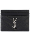 Cassandre Matelasse Card Case In Grain De Poudre Embossed Leather Black - SAINT LAURENT - BALAAN 3