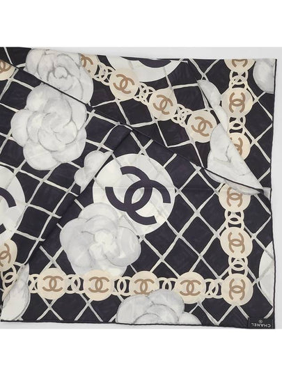 Camellia Square Silk Scarf Black - CHANEL - BALAAN 2