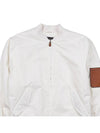 Sleeve Pocket Zipper Linen Bomber Jacket White - LORO PIANA - BALAAN 4