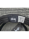 Stock Houndstooth Bucket Hat Black - STUSSY - BALAAN 8