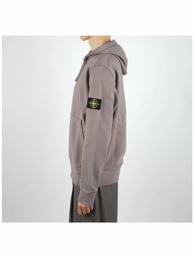 Logo Patch Drawstring Hoodie Grey - STONE ISLAND - BALAAN 4