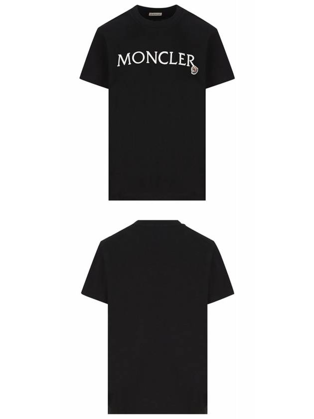 8C00016 829HP 999 Lettering Logo Round Short Sleeve T shirt Black Women TJ - MONCLER - BALAAN 4