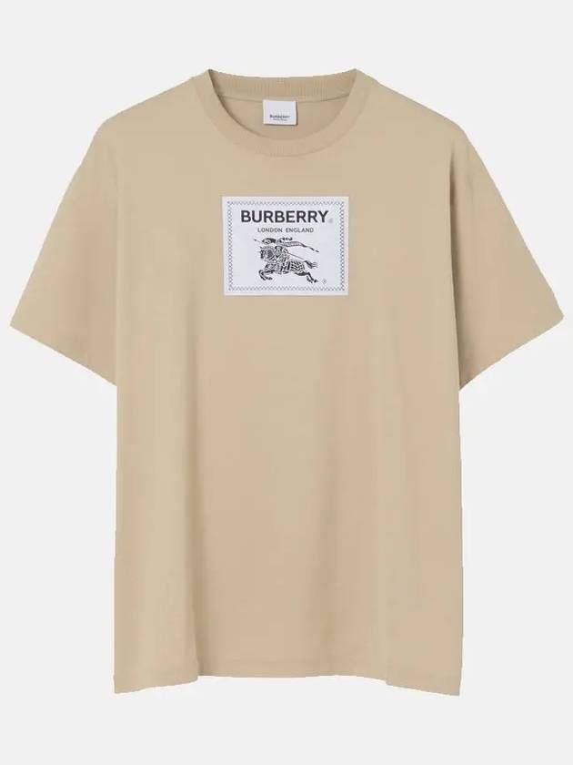 Men's Prosum Label Cotton Oversized Short Sleeve T-Shirt Soft Fawn - BURBERRY - BALAAN 2