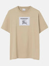 Men's Prosum Label Cotton Oversized Short Sleeve T-Shirt Soft Fawn - BURBERRY - BALAAN 4