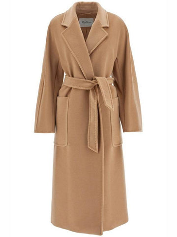 Locri Belted Wool Cashmere Single Coat Camel - MAX MARA - BALAAN 1