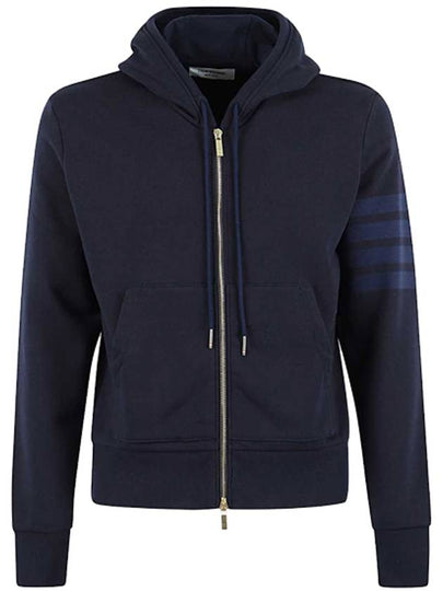 Men's Diagonal Armband Loopback Relaxed Fit Zip Up Hoodie Navy - THOM BROWNE - BALAAN 2