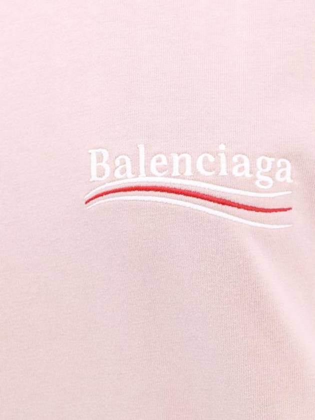 Wave Logo Political Campaign Large Fit Short Sleeve T-Shirt Pink - BALENCIAGA - BALAAN 4