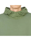 Garment Dyed Cotton Fleece Badge Hoodie Green - STONE ISLAND - BALAAN 7