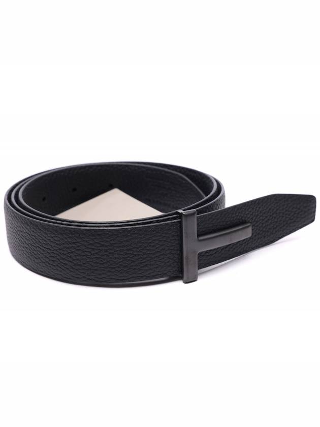 Black Reversible Leather Belt Black - TOM FORD - BALAAN 4