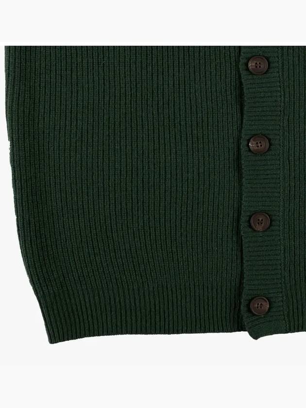 Bold Fox Head Patch Comfort Ribbed Cardigan Green - MAISON KITSUNE - BALAAN 4