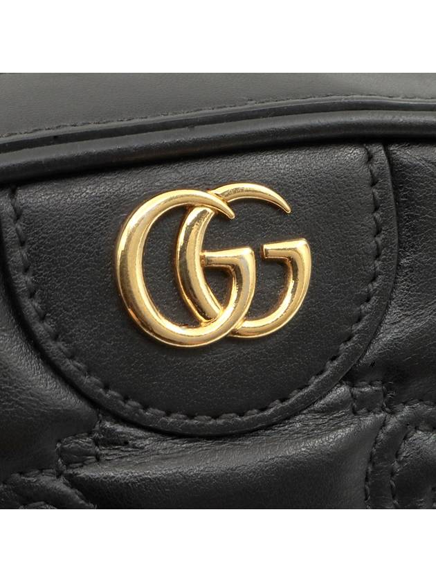 Black matelass leather gold plated GG Marmont camera cross bag 702234 - GUCCI - BALAAN 8