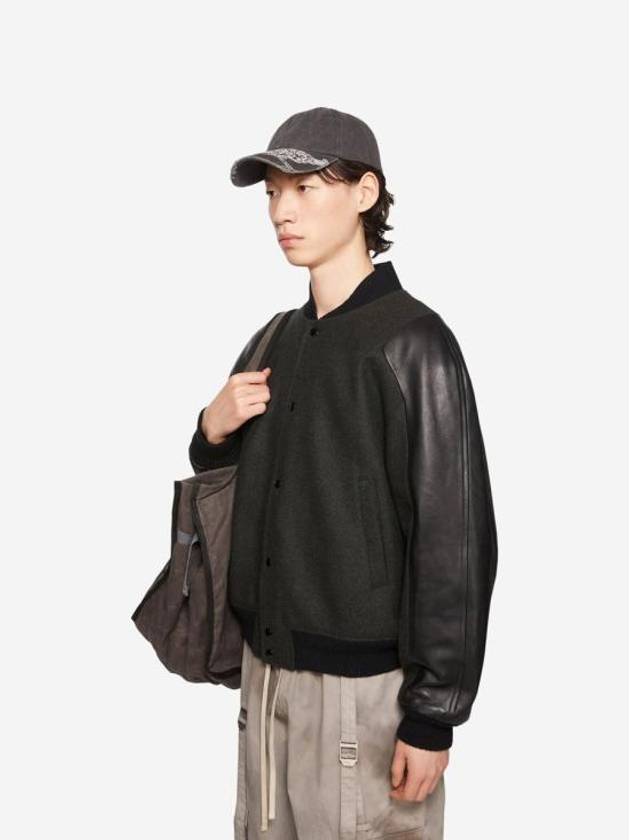 Logo Patch Bomber Jacket Dark Grey Melange - ACNE STUDIOS - BALAAN 3