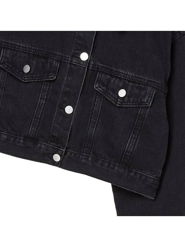 Women's Crop Washed Denim Jacket Black GB1 WDJK 52 BLK - THE GREEN LAB - BALAAN 4