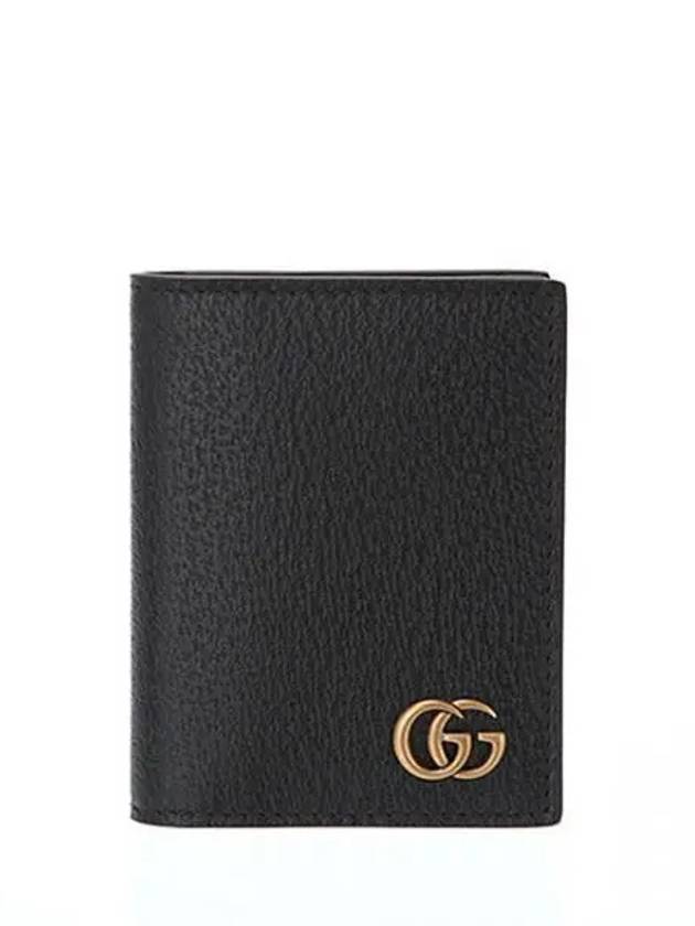 GG Marmont Leather Card Wallet Black - GUCCI - BALAAN 2