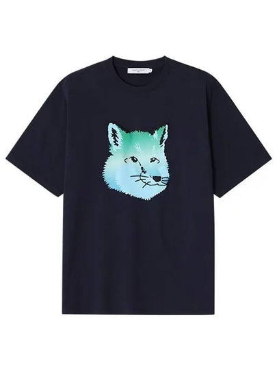 Vibrant Fox Head Easy Short Sleeve T-Shirt Navy - MAISON KITSUNE - BALAAN 2