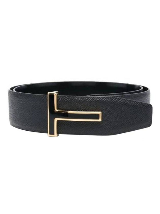 T-buckle reversible leather belt black - TOM FORD - BALAAN.