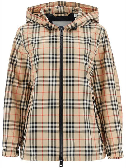 Check Hooded Jacket Archive Beige - BURBERRY - BALAAN 2