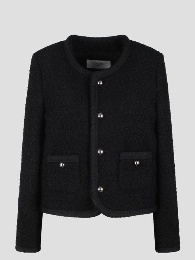 Chelsea Cashmere Bouclette Natté Jacket Black - CELINE - BALAAN 2