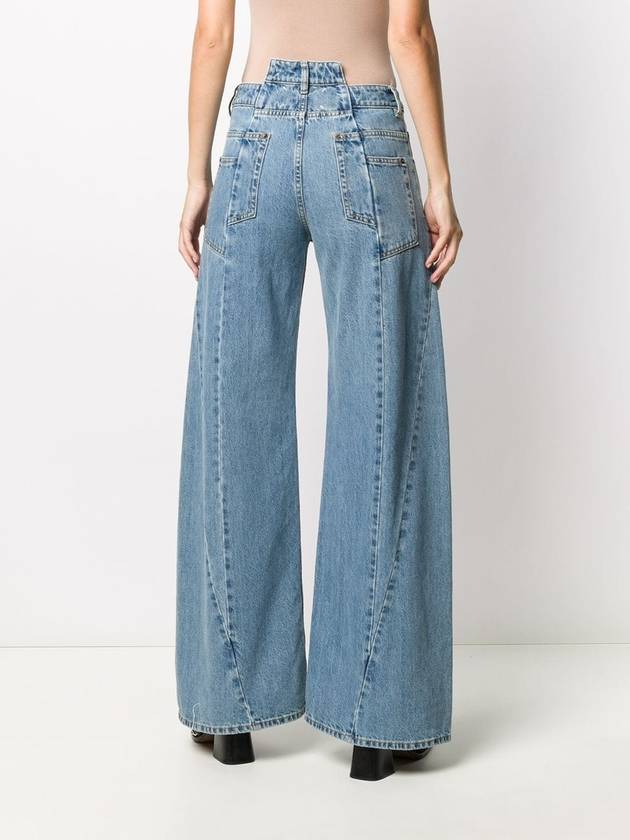 Women's Stone Washing Panel Wide Jeans Blue - MAISON MARGIELA - BALAAN 5