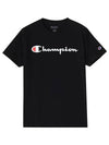 Classic Script Logo Graphic Short Sleeve T-Shirt Black - CHAMPION - BALAAN 3