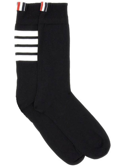 Men's Diagonal Light Weight Midi Socks Black - THOM BROWNE - BALAAN 2