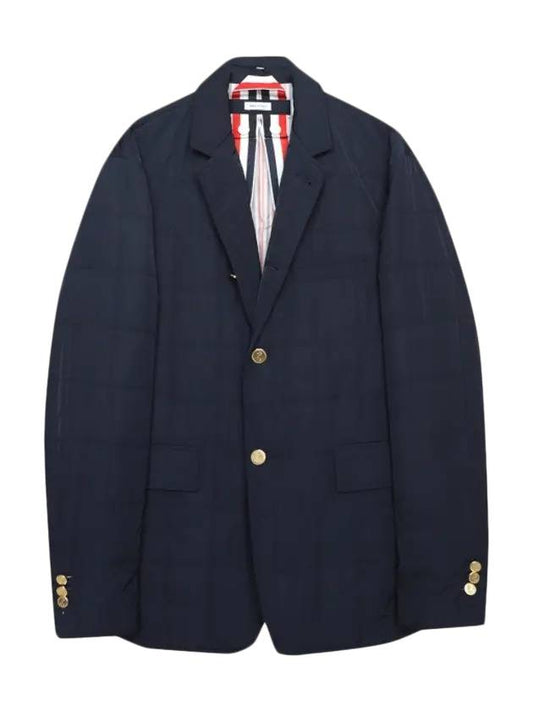 Center Back Striped Down Padded Jacket Navy - THOM BROWNE - BALAAN 1