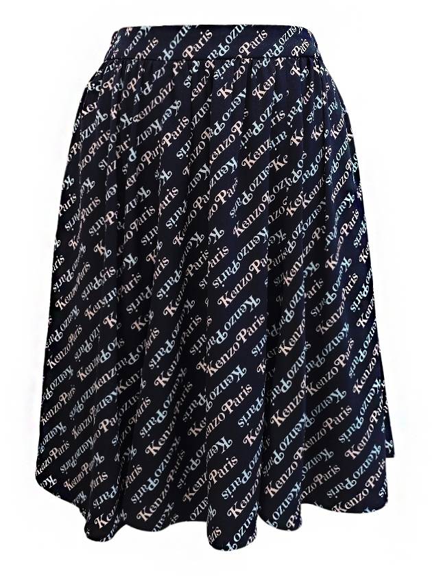 All Logo Print A Line Skirt Navy - KENZO - BALAAN 3