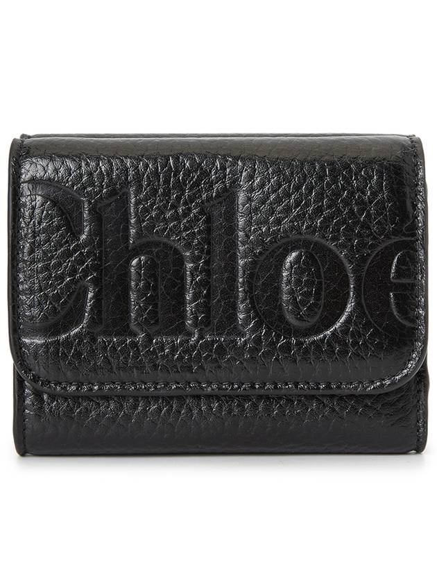 Logo Calfskin Half Wallet Black - CHLOE - BALAAN 2