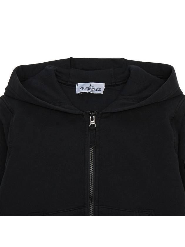 Kids Wappen Patch Zip-Up Hoodie Black - STONE ISLAND - BALAAN 5